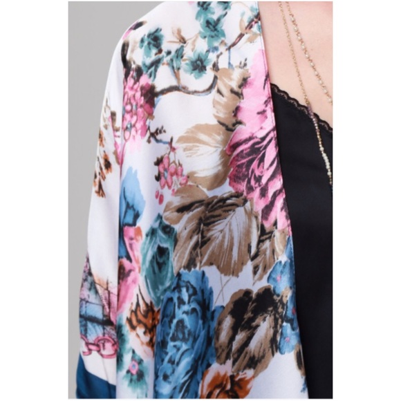 Satin Gypsy Cardi Kimono Coverup Wrap One Size - Picture 5 of 5